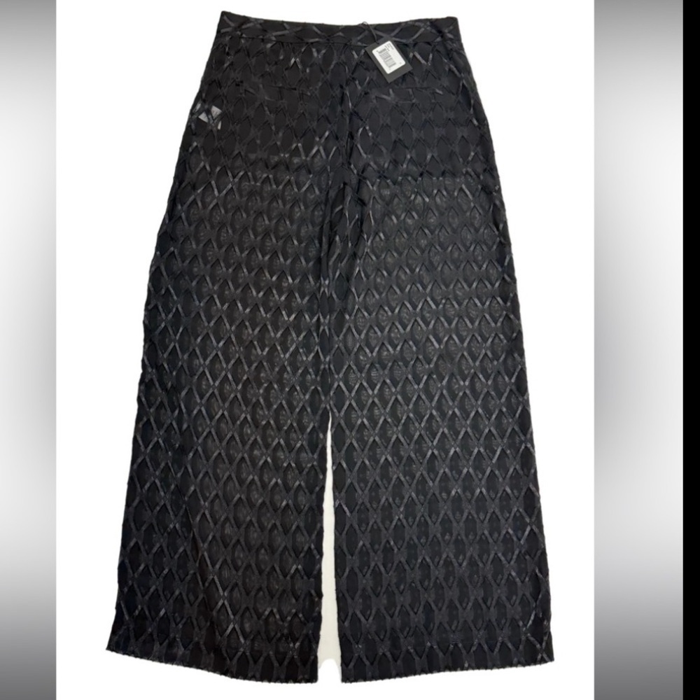 NWT Puppets And Puppets Sz 10 Wide Leg Flowy Black Lace Jane Pant